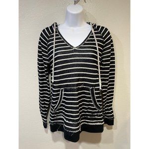 Roxy Surf Striped Distressed Hoodie Sweater Small